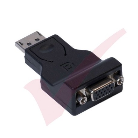 Display Port Male - HD15 VGA Female Black Adapter