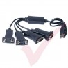 USB 2.0 to Serial RS232 DB9 Quad Adaptor