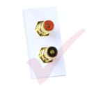 2x RCA Moduler Coupler, Red & Black