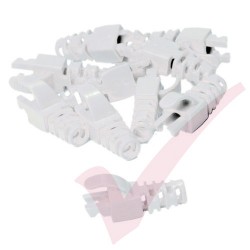 Snagless Slimline Crimp High Density 5.5MM Boot 10 Pack White
