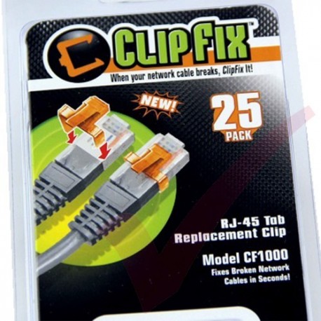 Clip Fix 25 Pack RJ45 Tab Replacement Clips CF1000
