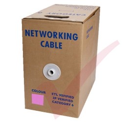 Stranded Cat6 UTP Premium PVC 305 Metre Bulk Cable Pink