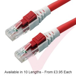 Cat6 Patch Cables RJ45 UTP Lockable LSZH Red