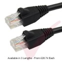 Black - Cat6 External PE Grade 250MHz UTP Solid 23Awg Snagless Patch Lead