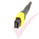 1.0 Metre Yellow - MTP-MTP Type A (KeyUp KeyDown) MPO OS2 12 Core Fibre Trunk Cassette Cable