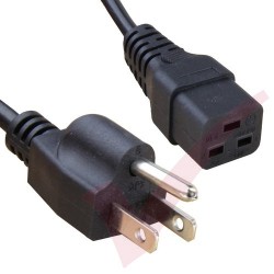 2.0 Metre USA Plug 3 Pin to IEC C19 15A Power Cables Black
