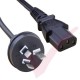 2.0 Metre Black - Australian Plug to IEC C13 Connector 0.75mm2 Power Cable
