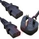 2.0 Metre Black Splitter UK Mains Plug (13 Amp) - 2x C13 (0.5 Metre Legs) High Grade Power Cable