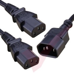 2.5 Metre C14 to 2x C13 Splitter Power Cable