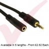 Black - 3.5mm Stereo Male to Female Audio Extension Cable