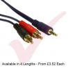 Dark Blue - 3.5mm Stereo Male - 2 RCA With Gold Connectors