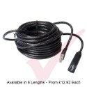 Black - USB 2.0 Active Repeater Cable, 480Mbps - A Male - A Female