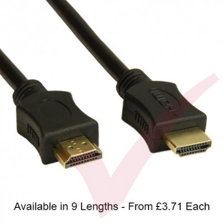 Black - HDMI High Speed Ethernet, support 3D - 2k & 4k Resolution, Gold Connectors