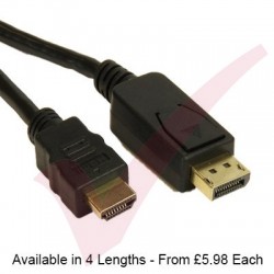HDMI Male to DisplayPort Male Cable Black