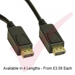 DisplayPort Locking Male to Male Locking Cables Black 