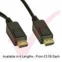 Black - Display Port Locking Male to Male Locking with Gold Connections
