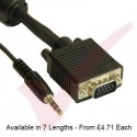 Black - SVGA Male to Male with Built in 3.5mm Audio