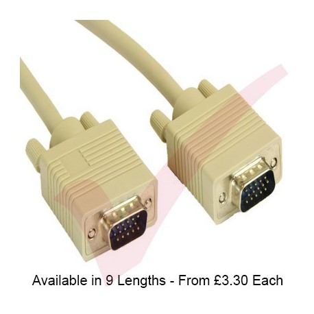 Beige - SVGA HD15 Male-Male Cable