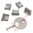 USB Lockdown - Blockout Device 5 pack (White) with Key