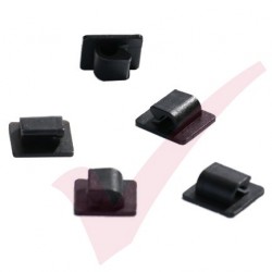 Black Self Adhesive Cable Clips - 100 Pack