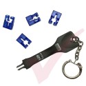 Patchsave Budget LC Fibre Duplex Port Blocker (Blue) 4 Pack with Universal Removal Key