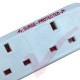 White - 4 Way Socket Gang Block Surge and Spike Protected Extension Lead