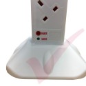 2.0 Metre White 10 Way Socket Surge & Spike Protected Vertical Power Block