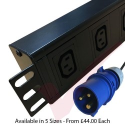 Horizontal C13 Socket to 16 Amp Plug with 3 Metre Trailing Cable 1.5U Rack PDU