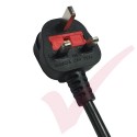 Horizontal C13 Socket to UK 13A Plug with 3 Metre Trailing Cable 1.5U Rack PDU