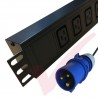 6 Way IEC (C19) Socket Horizontal PDU with 16 Amp Commando Plug