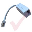 PSTN Full Master Leaded 0.2Mtr Adapter RJ45  - BT Socket White
