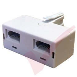 BT Double Adaptor - BT Plug to 2x BT Sockets White