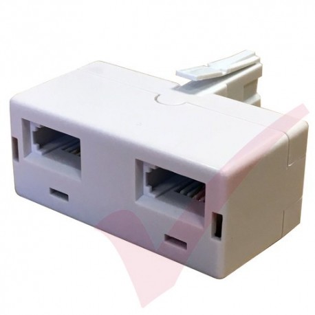 BT Double Adapter - BT Plug to 2x BT Sockets White