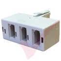 BT Triple Adapter - BT Plug to 3x BT Sockets White