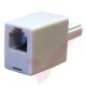 BT Male Plug - RJ11 Female 4 Wire Straight Through Socket Phone Adapter White