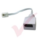 RJ11 Plug to BT Socket Adapter Leaded White