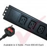 Vertical IEC (C19) Socket to UK 13A Plug PDU with 3 Metre Trailing Cable 