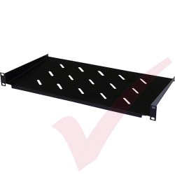 Cantilever Vented Shelf 1u 350mm Black for 600mm Wall Mount Cabinets