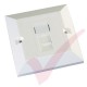 Excel Cat5e Single Faceplate with 1x RJ45 White Module 