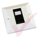 Excel Cat5e Single Faceplate with 1x RJ45 Black Module 