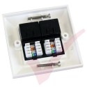 Excel Cat5e Single Faceplate with 2x RJ45 Black Modules