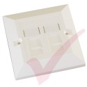 Excel Cat5e Single Faceplate with 2x RJ45 Modules White
