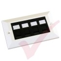 Excel Cat5e Double Faceplate with 4x RJ45 Modules Black