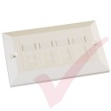Excel Cat6 Double Faceplate with 4x RJ45 Modules White