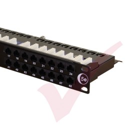 48 Port Cat5e Patch Panel 1U UTP Angled Easy Punch