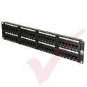 Excel 48 Port Cat5e Patch Panel 2U UTP Punch Down - Black