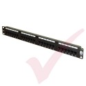 Excel 24 Port Cat5e Patch Panel 1U UTP Punch Down - Black