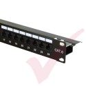 24 Port Cat6 Patch Panel 1U UTP Angled Easy Punch