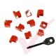 Panduit RJ45 Lock-in Device - 10 Patch lead Locks and Removal Tool in Red PSL-DCPLX