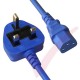 2.5 Metre Blue - UK Mains Plug (10 Amp) - C13 High Grade PVC Power Cable